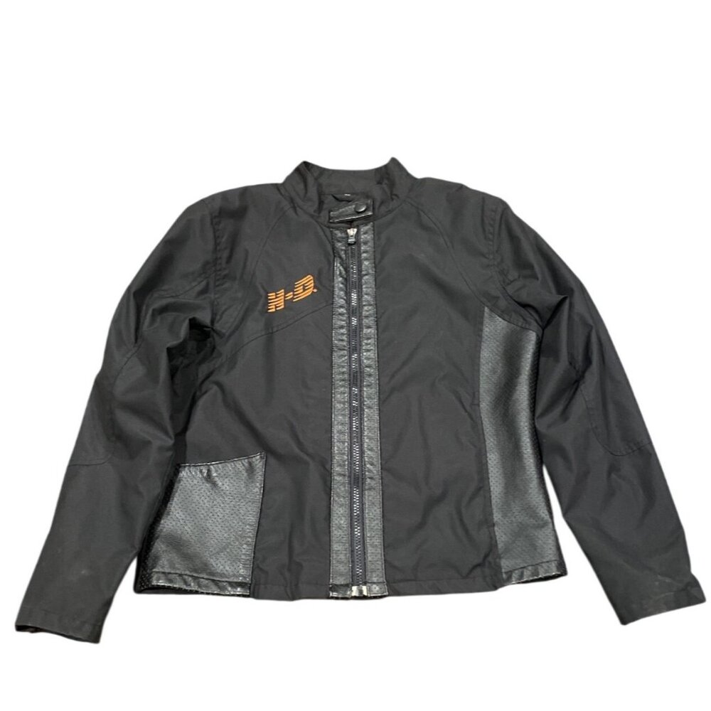 Harley Davidson Biker Riding Jacket XS Black Bomber Motorcycle Grunge Classic